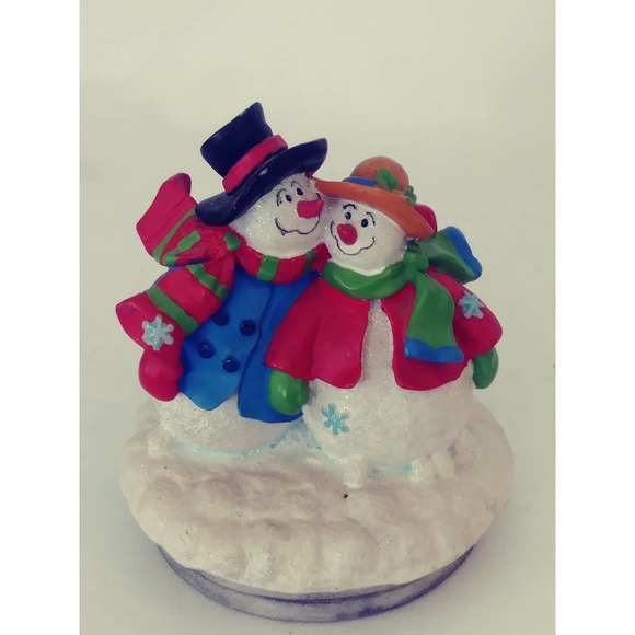 Snowman Candle Jar Lid Mr & Mrs Frosty Winter Holiday Decorations (11) - Picture 2 of 5